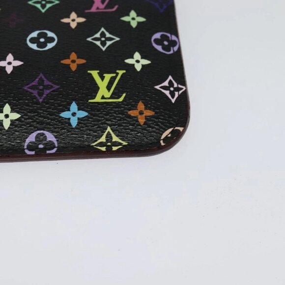 LOUIS VUITTON Multicolor Pochette ClesNM Coin Purse Black M60279 LV Auth 142349 - Picture 3 of 16